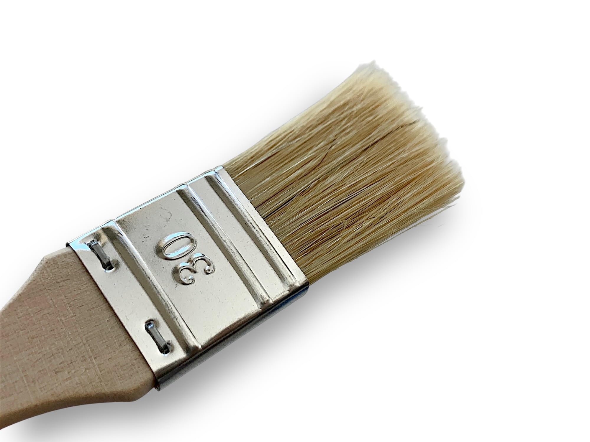 Kibros 24er Set Flachpinsel weiße Naturborsten 30 mm
