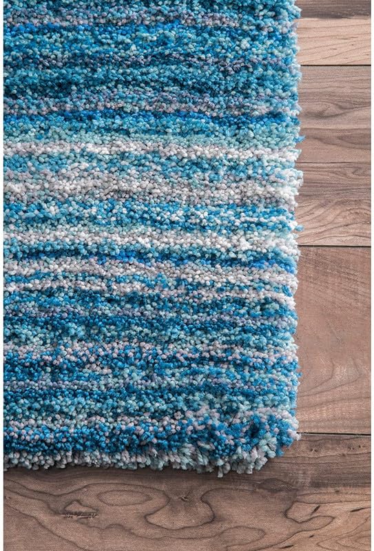 Image of Shaggy Area Rug - Extra Plush Luxury Carpet, Super Soft & Cozy Feel| Perfect for Living Room, Bedroom, and Stylish Home Decor- Sky Blue Mix (7 x 10 ft)