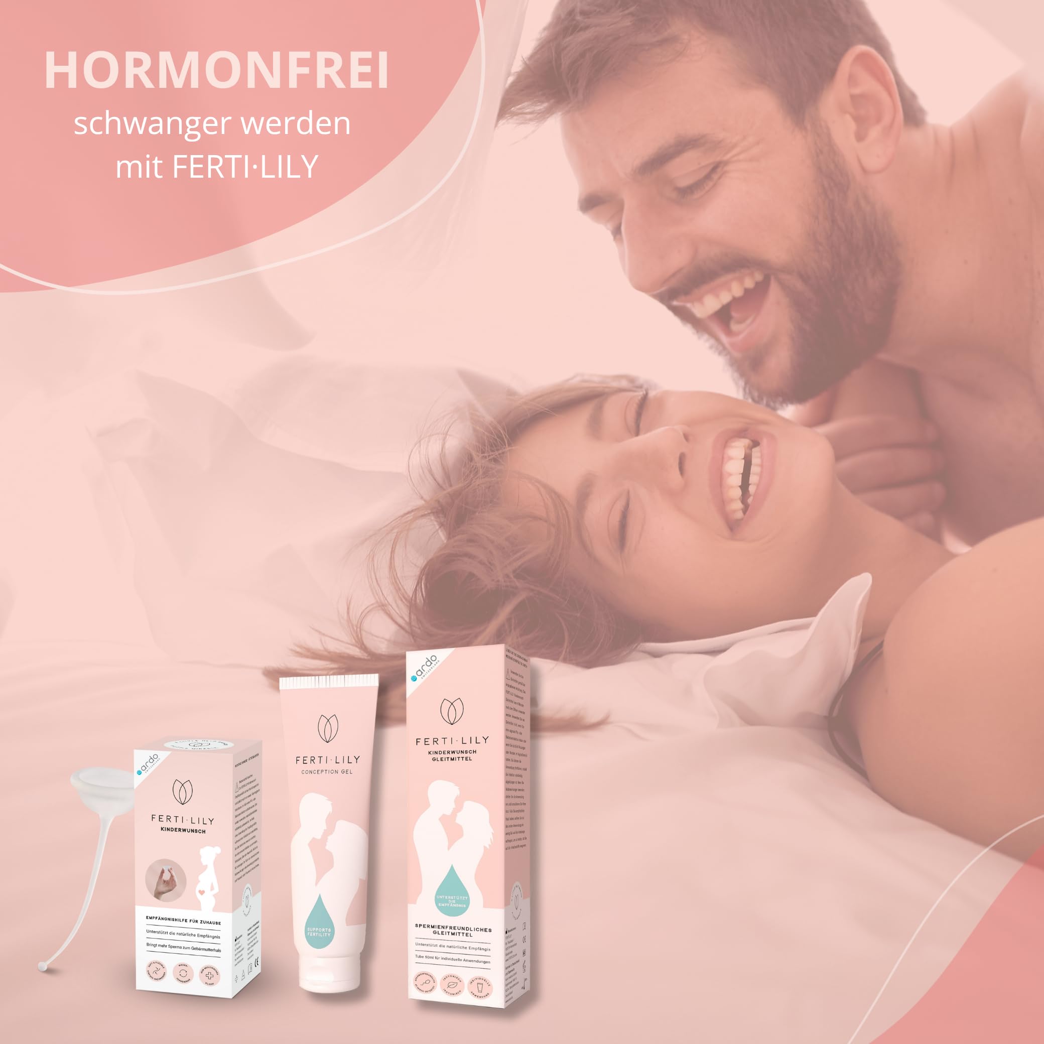 Ardo FERTI-LILY Kinderwunsch Empfängnishilfe, Schwangerschafts Hilfsmittel - natürlich sanft hormonfrei - Anwendung für zuhause, 100% medizinisches Silikon, Babyplanung & Schwanger werden