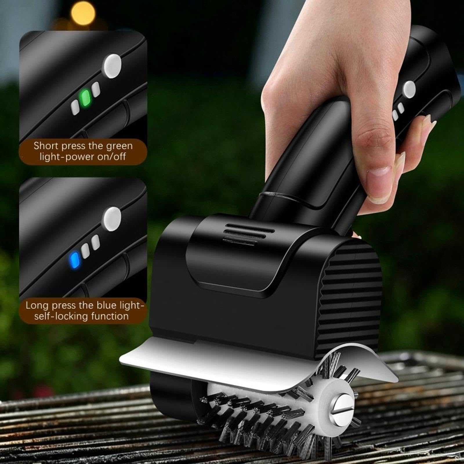 Qianly Cepillo Eléctrico para Parrilla, Práctico Cepillo Limpiador para Barbacoa, Ideal para Planchas de Jardín Y Picnic.