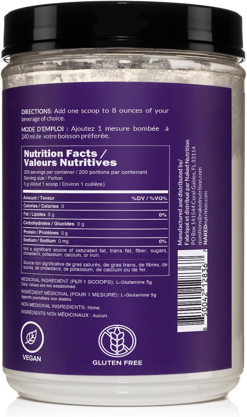 Pure L-Glutamine Made in The USA - 200 Servings - 1,000g, 2.2lb Bulk, Vegan, Non-GMO, Gluten and Soy Free. Minimize Muscle Breakdown & Improve Protein Synthesis. No Additives - Image 4
