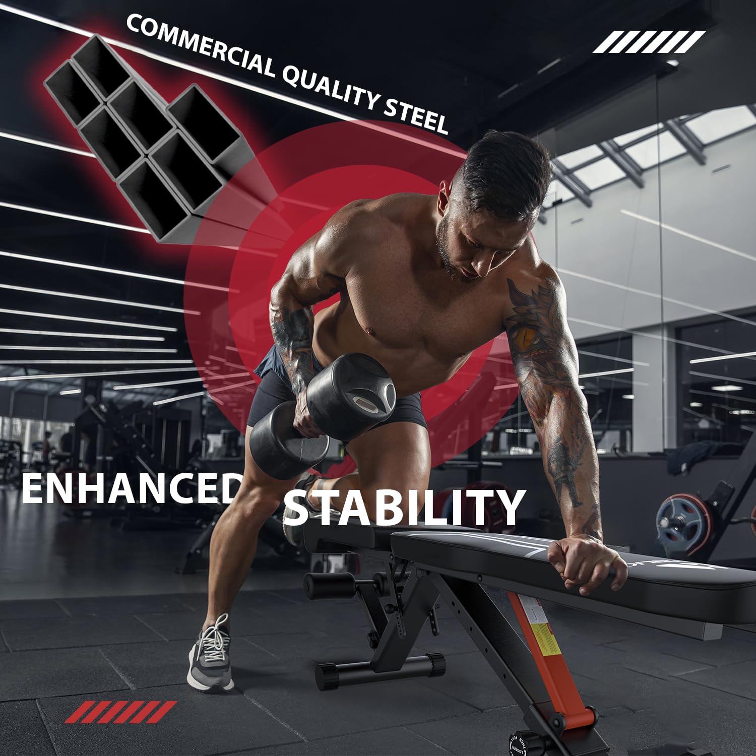 Amazon.co.jp: 調節可能なウェイトベンチ 折りたたみ式傾斜ディ