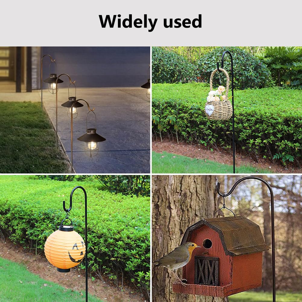 Gancio da Pastore per Esterni, Ganci da Pastore da Giardino, Metallo Palo da Giardino, Adatto per Appendere Gabbie per Uccelli, Lanterne, Cestini per Piante, Decorazioni Nuziali, 120cm