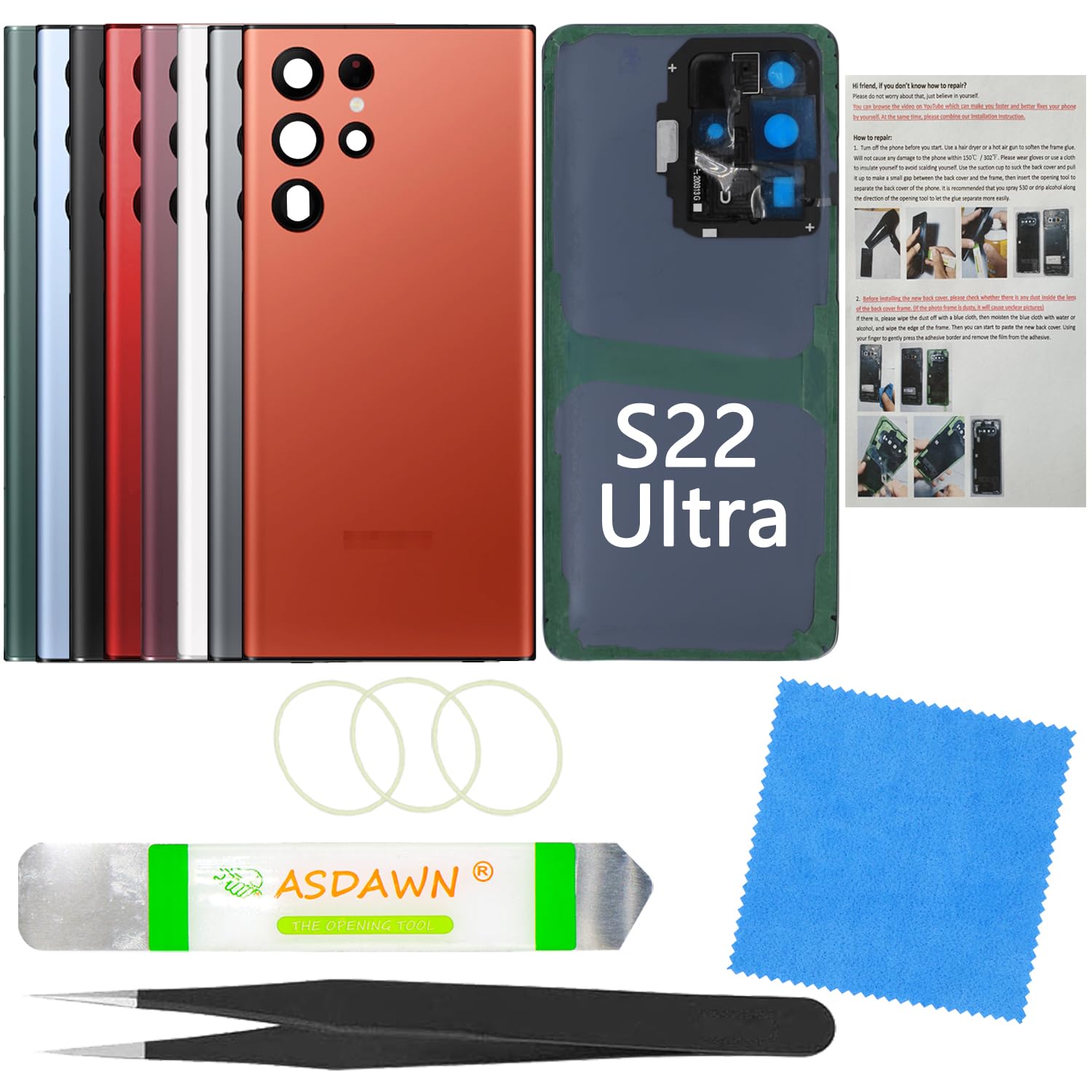 ぴくり GalaxyS22Ultra Amazon.com: Galaxy S22 Ultra Back Glass Replacement w