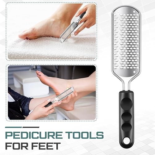 Miniatura 6 de Moxweyeni Juego de 7 herramientas colosales de pedicura para pies con 2 estilos de cuchillas de repuesto para callos grandes y pequeños, raspador de