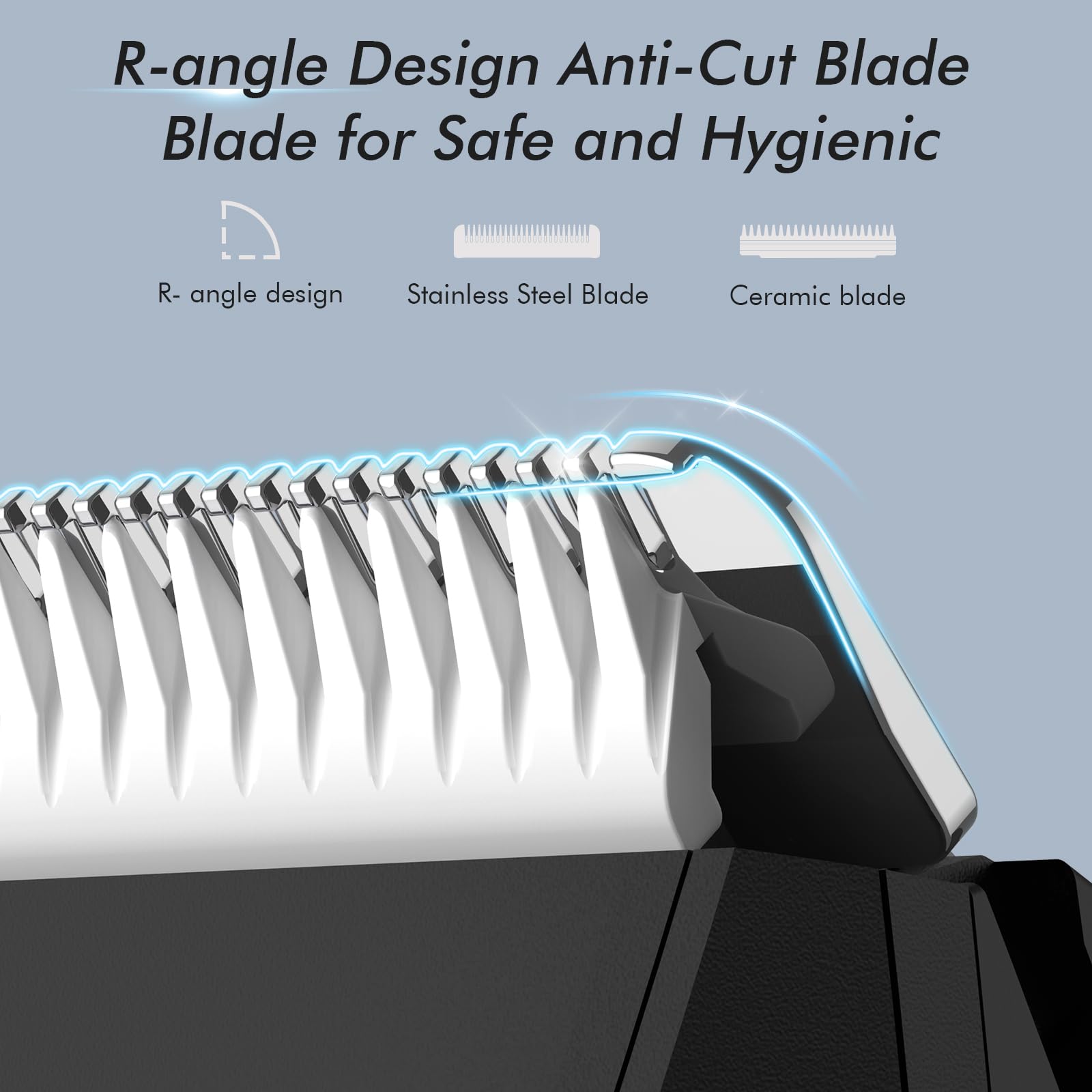 Replacement Blade for Body Shaver, Anti-Cut Blade with R-Angle Tips, Suitable for Chest, Legs and Intimate Area, Blade Replacement, Compatible with Kibiy RFCD-8105 Body Hair Trimmer