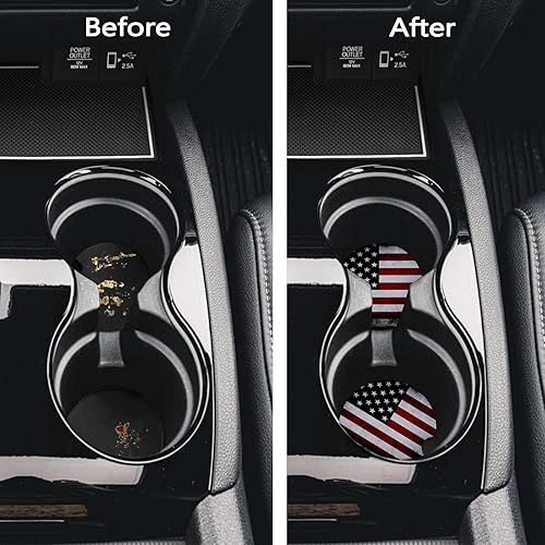 Miniatura 6 de Posavasos de automóvil para portavasos, paquete de 2 posavasos de goma universales antideslizantes para mujeres y hombres, accesorios para el