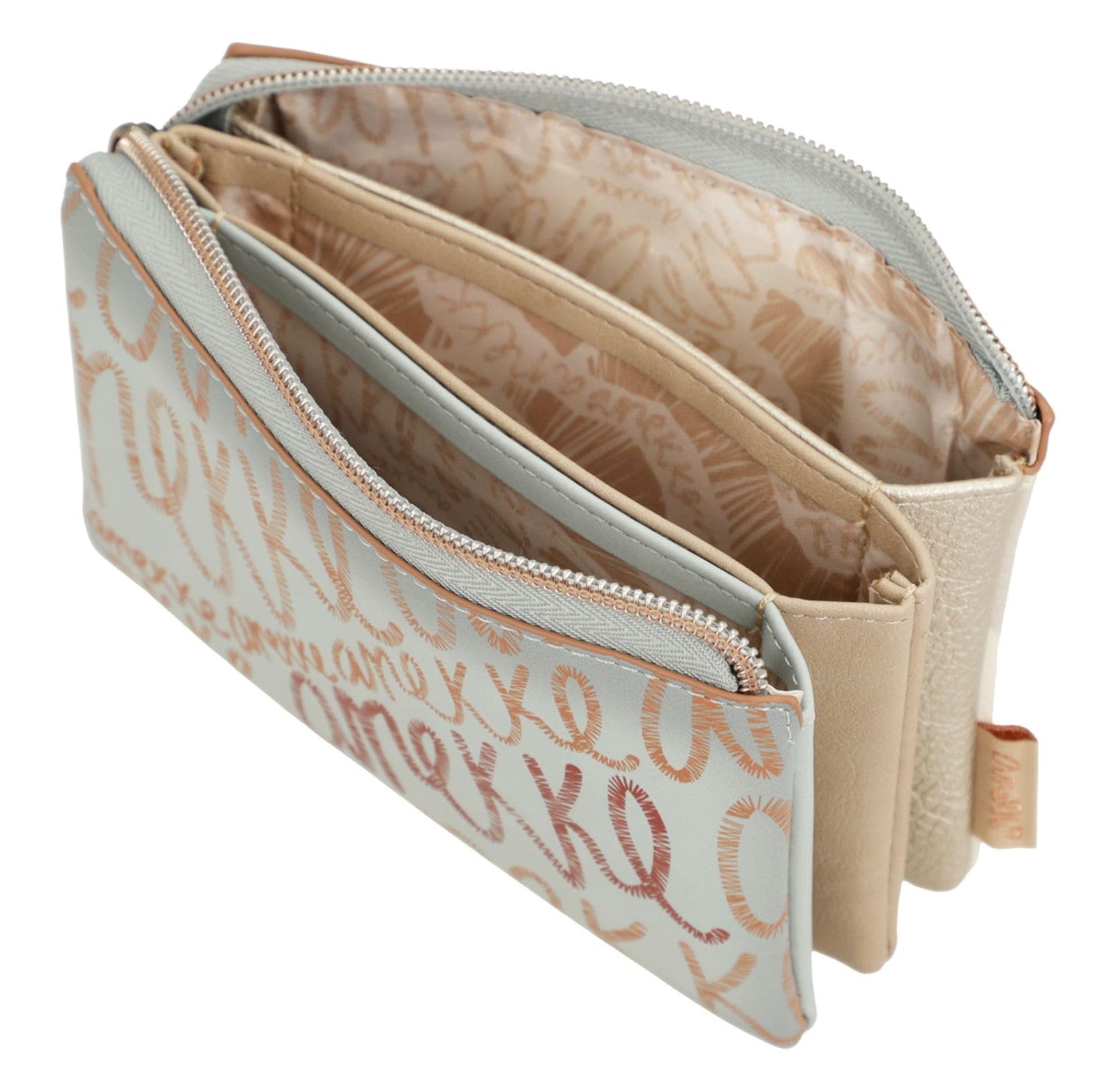 Anekke - Monedero de Mujer - Monedero con Cierre de Cremallera - 3 Compartimentos - Accesorios y Complementos Mujer - 14x9x4 cm