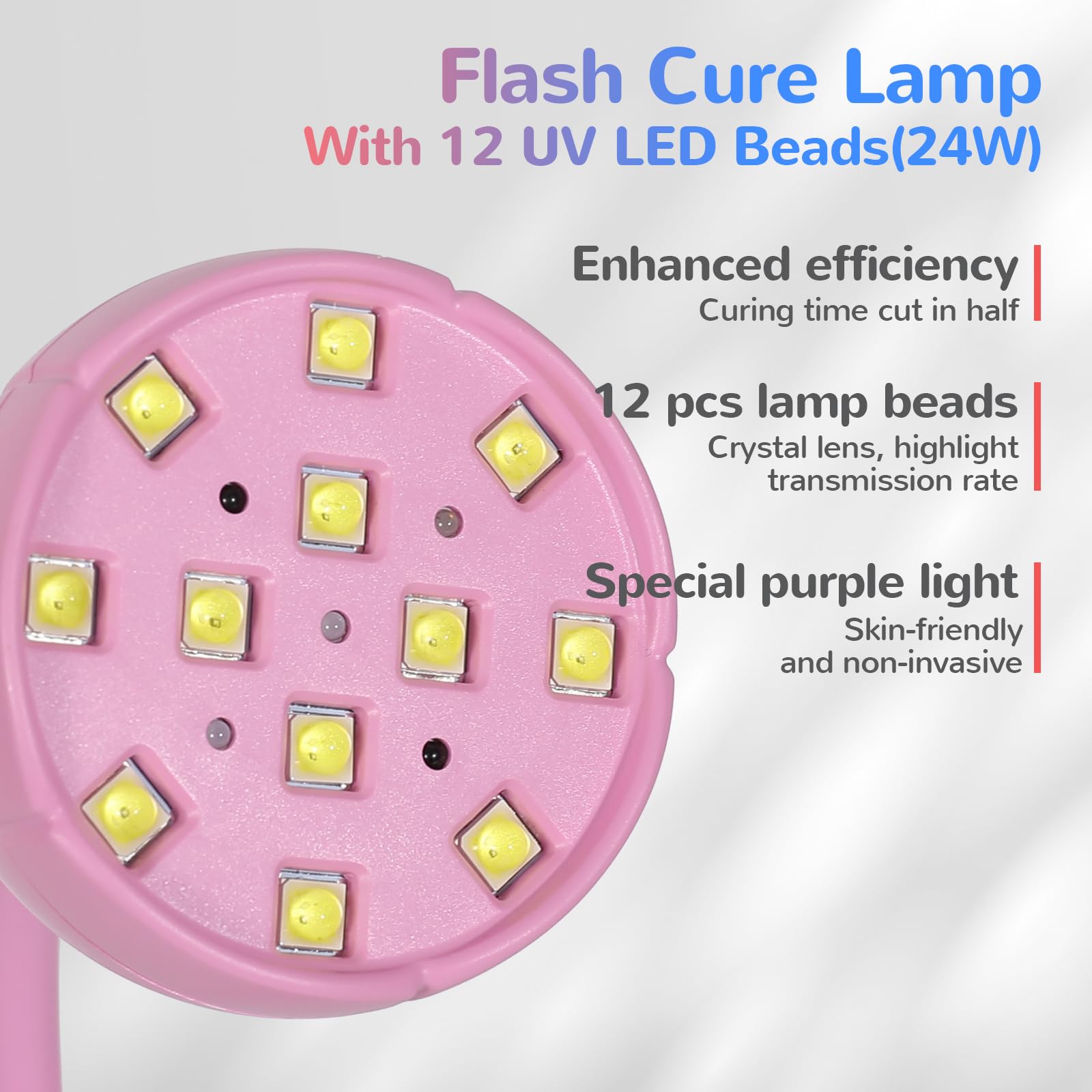 Lámpara de uñas LED UV, luz de uñas de cuello de cisne, secador de uñas recargable USB inalámbrico de 24 W con 4 temporizadores y sensor inteligente, luz de esmalte de gel de secado rápido para 3