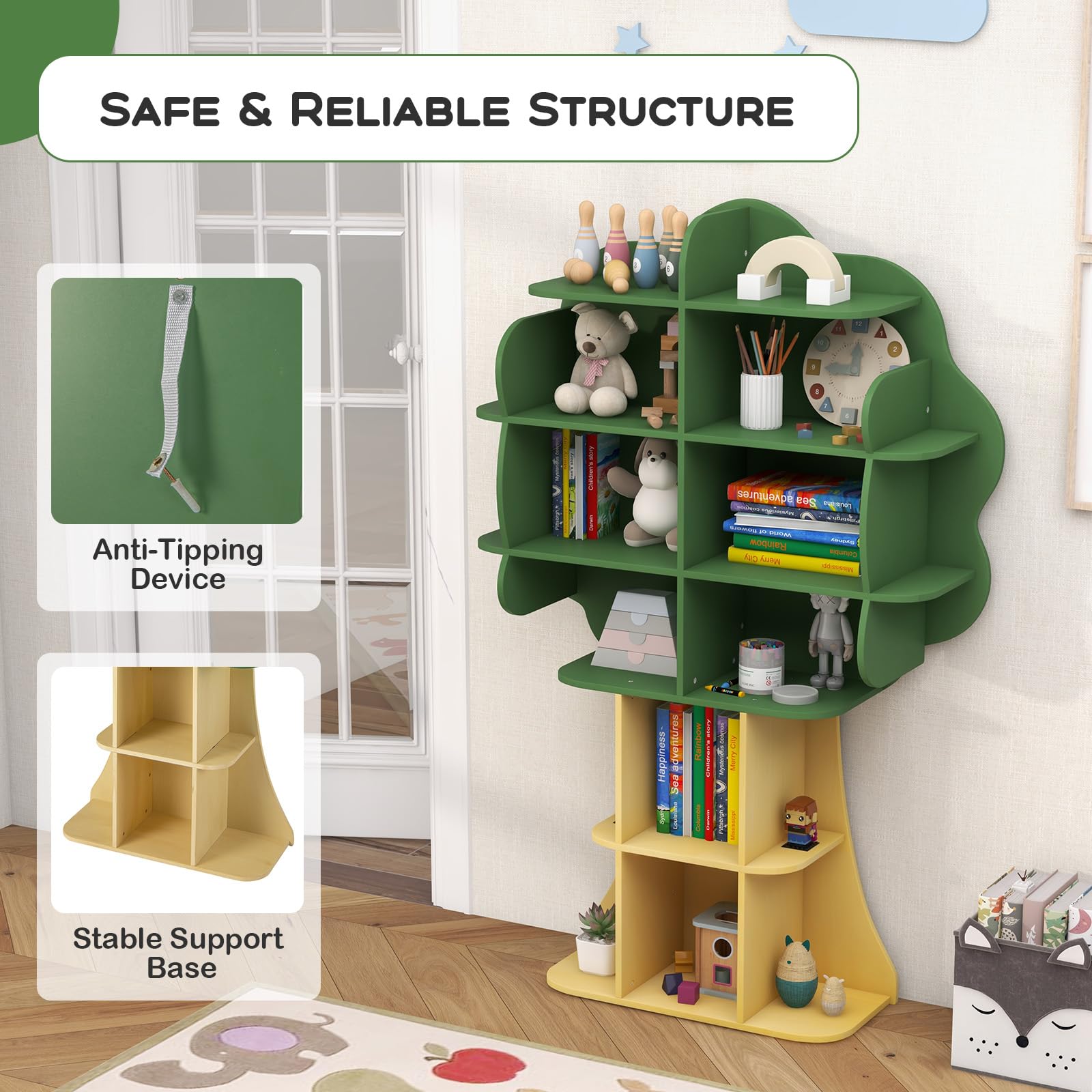 Amazon.com: Costzon Tree Kids Bookshelf, 6-Tier Toddler Montessori