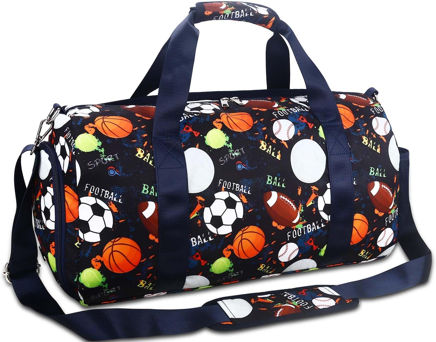 Gym Travel Duffle Bag for Boys - Gymnastics Sports Dance Bag with Shoe Compartment & Wet Pocket Football Kids Travel Bag Teens Weekender Sleepover Carry