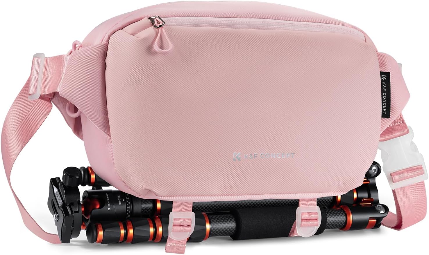 K&F Concept 2 in 1 Sling Bag Everyday Shoulder Bag & Multifunction Photography Crossbody Camera DSLR Backpack Portable Bag 10 Pink Medium