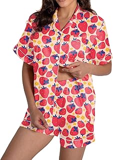 World Shop Ropa de dos piezas para mujer, conjunto de manga corta con cuello en V y pantalones cortos para mujer