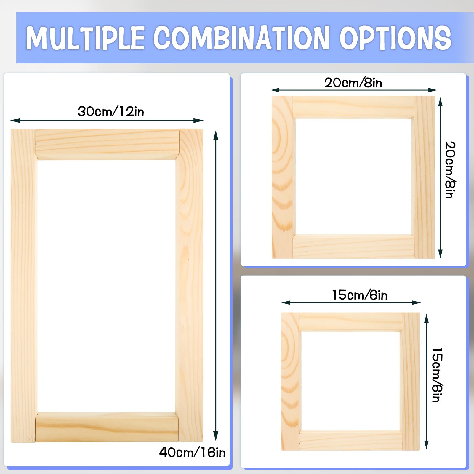 Frame Stretcher DIY Picture Frame Stretchers 24-Piece Canvas Stretcher Bars Set - 6 ...