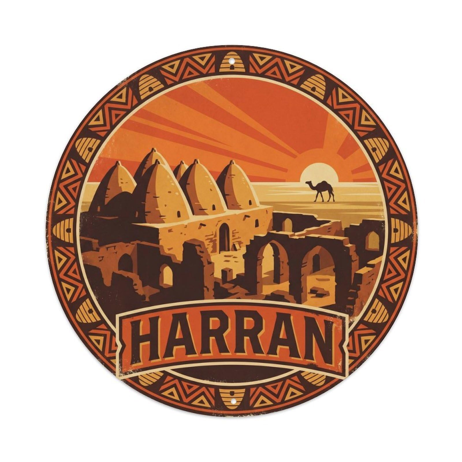Harran Beehive Historic Turkey Culture Heritage Graphic Metal Tin Sign