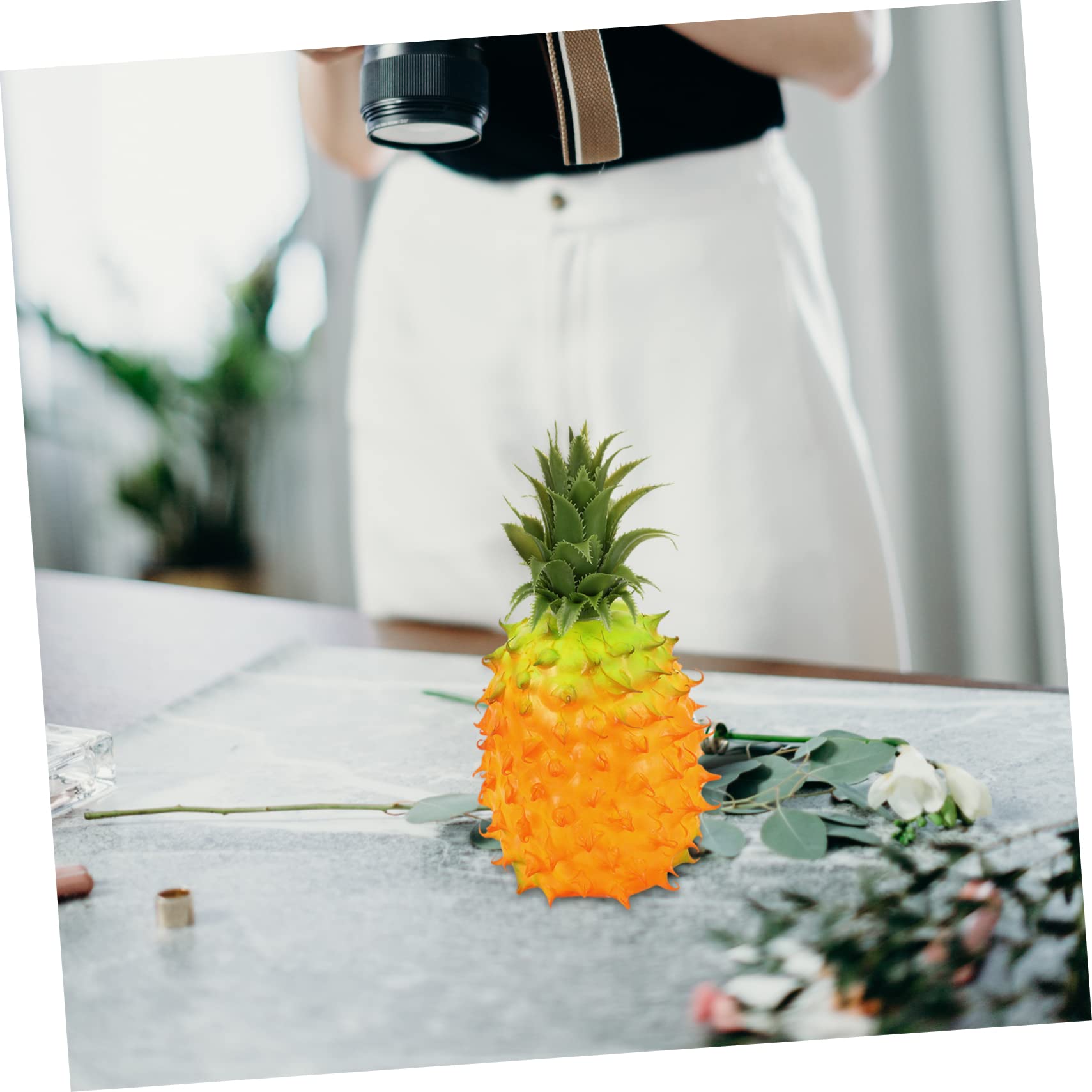 Zerodeko Modelo de Piña Artificial Realista de PU y Espuma para Hogar