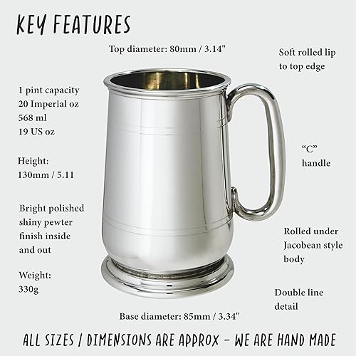 Miniatura 1 de Wentworth Pewter - Jarra de peltre Howard de 1 pinta