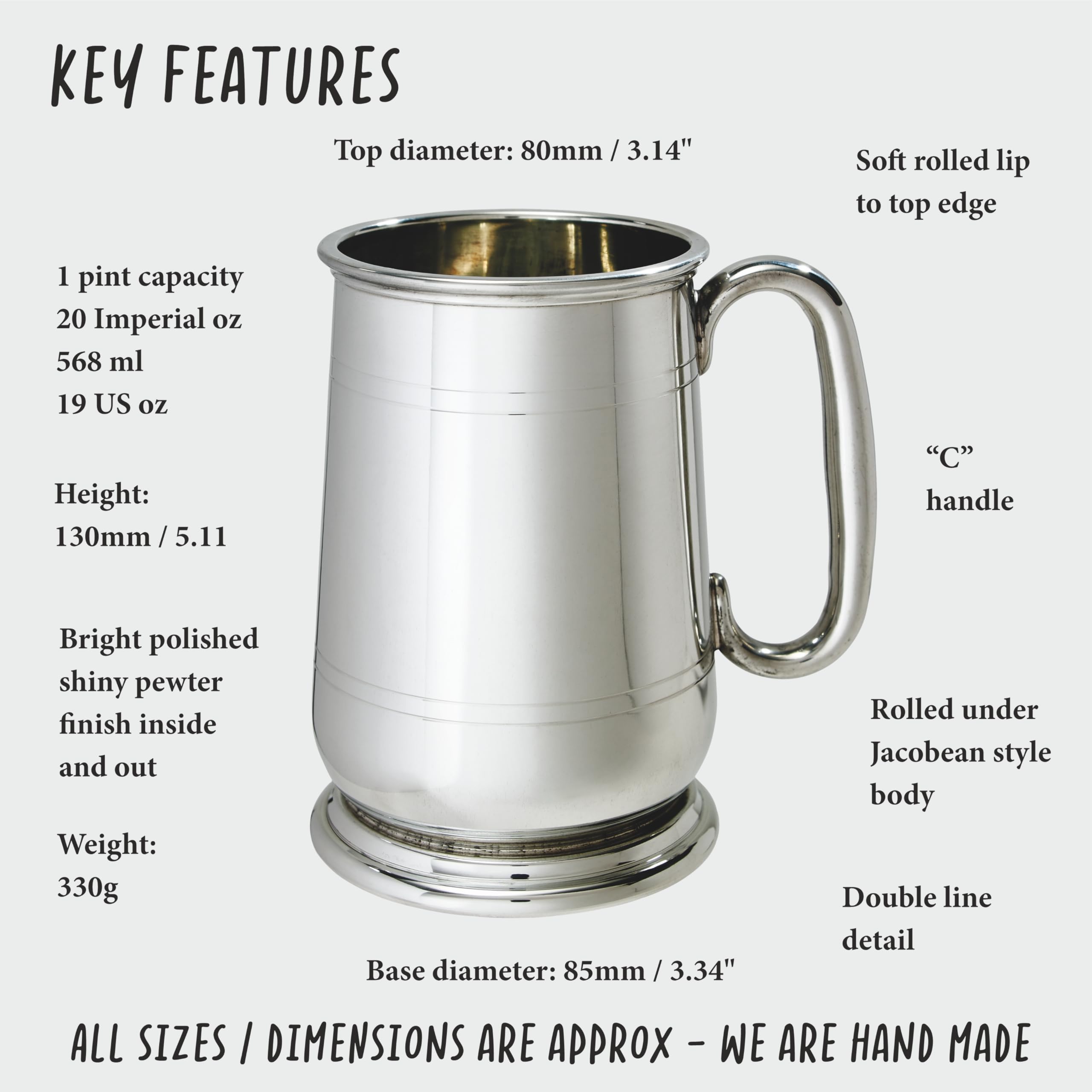 Wentworth Pewter - Howard 1 Pint Pewter Tankard