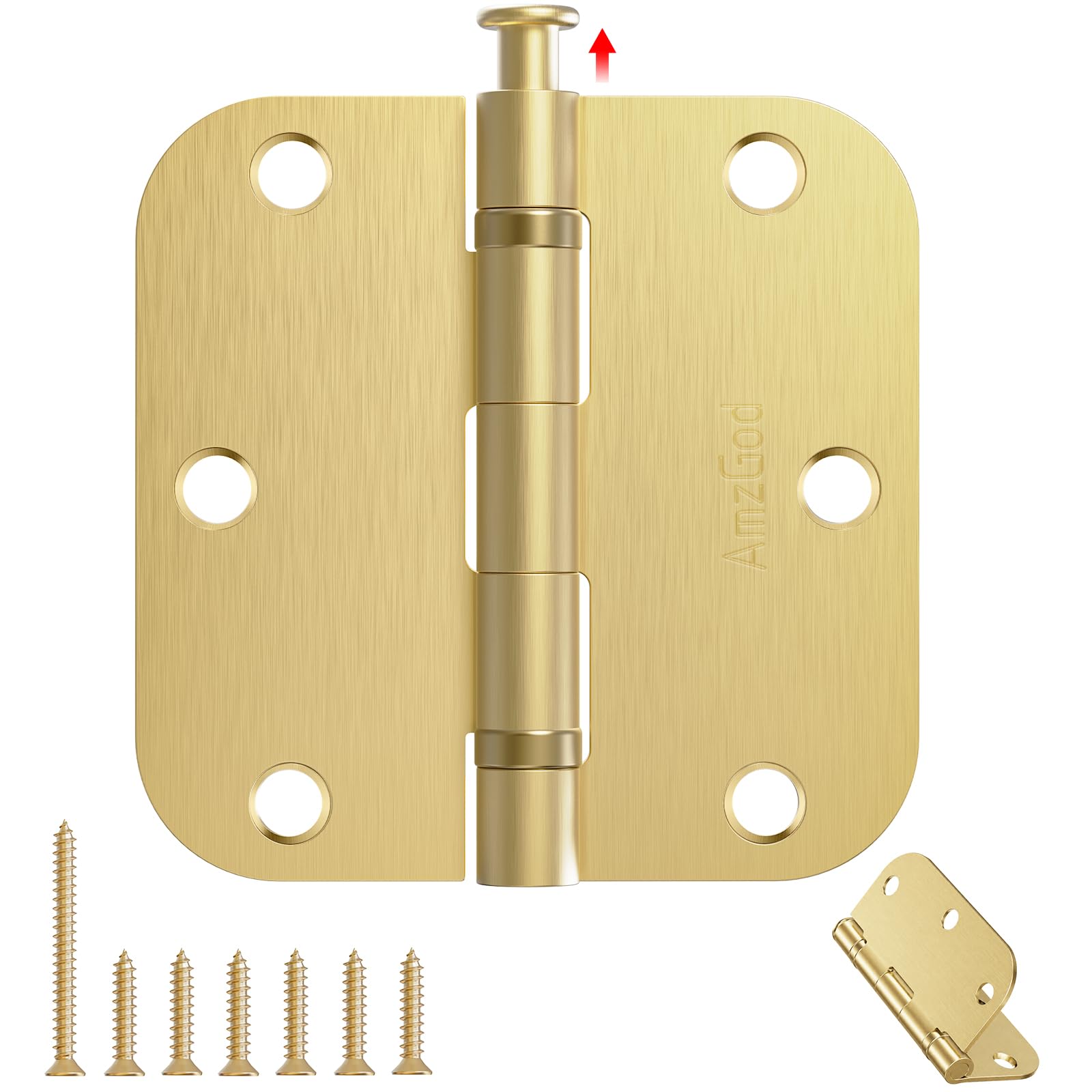 Door Hinges Brushed Nickel - 3 Pack Satin Nickel 3.5 Inch Rounded Interior Door Hinges with 5/8" Radius - Flat Iron Residential Standard 3 1/2 Inches Silver Door Hardware — Amazon image 16