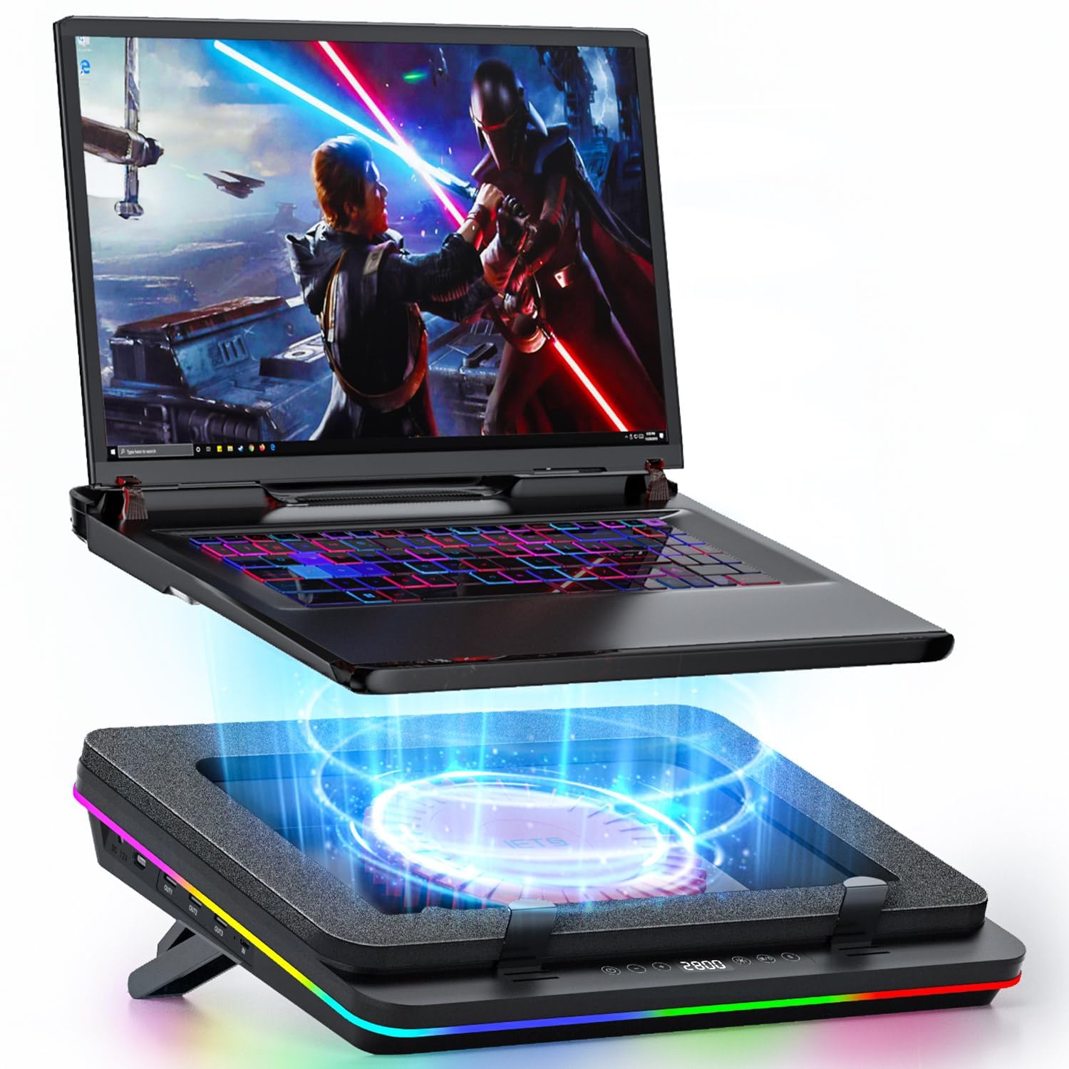 Amazon.co.jp: IETS GT600 RGBノートパソコン冷却パッド ラップ