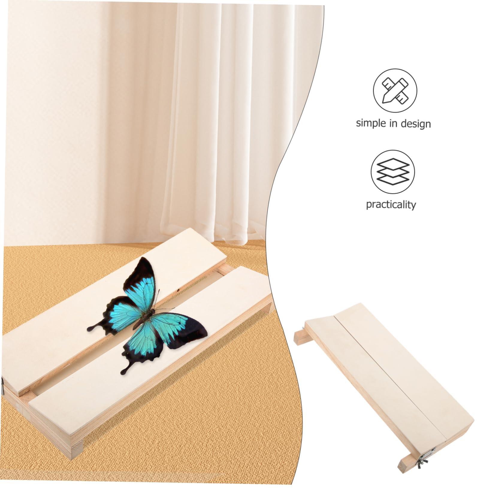 OHPHCALL Specimen Board Wood Butterfly Wings Spreading Board for Entomology Insect Butterfly Garden Display
