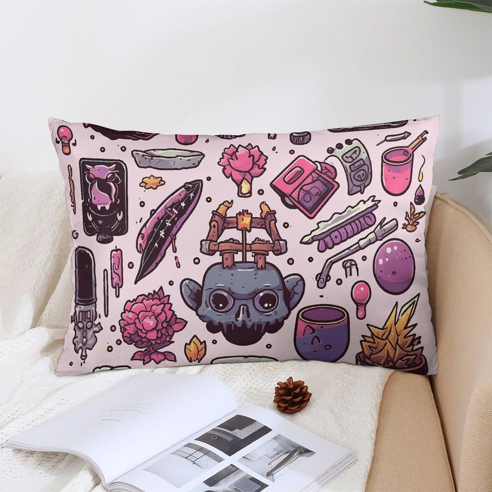 NTVOWPZO Decoration Throw Pillow Covers 12 "x20 Pillowcases Covers Various Graffiti Soft Pillowcases Modern Farmhouse Home Decor Sofa Cushions Covers for Couch Bed Living Room