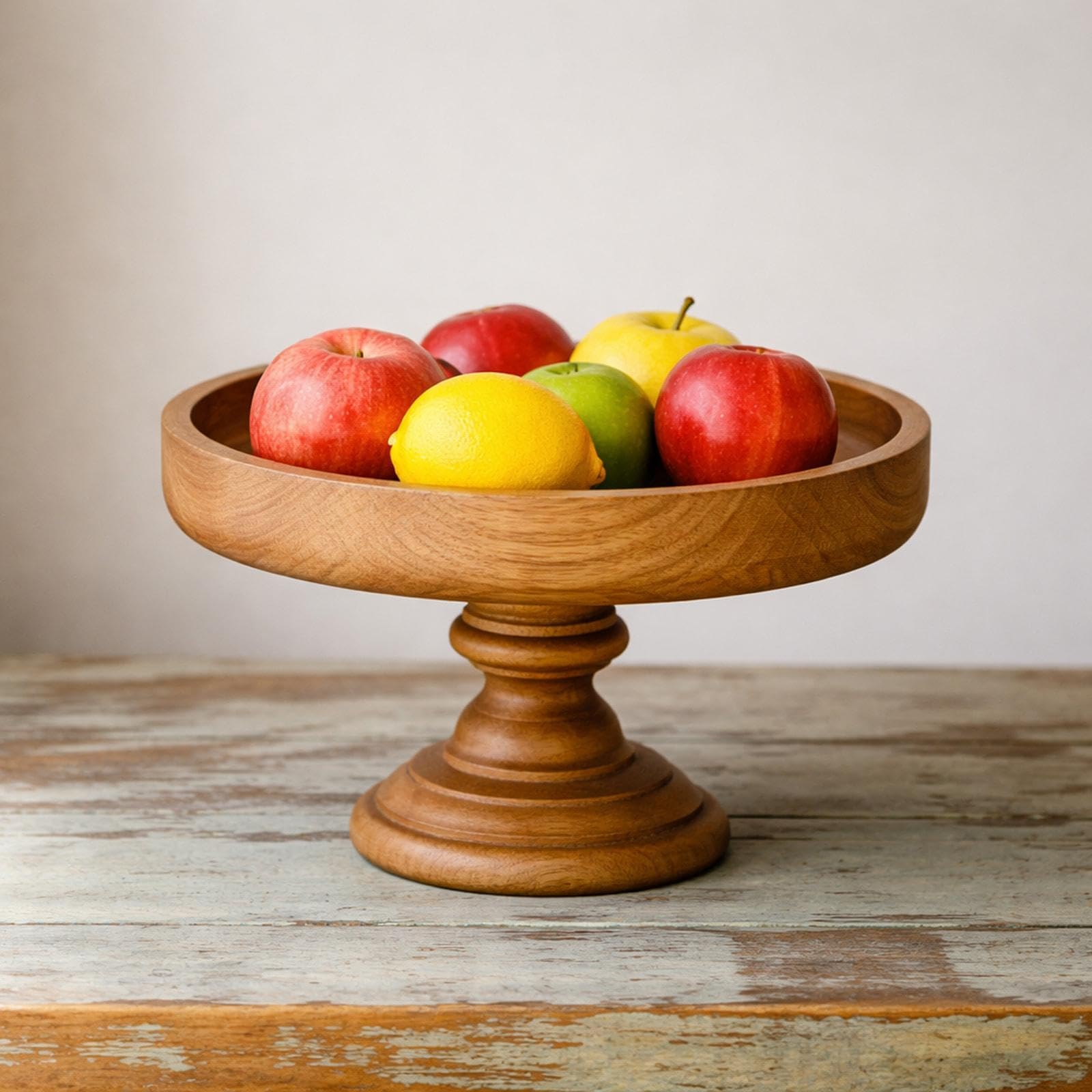 Alzata per Torte in Legno, Vassoio Rotondo, Porta Torte, Porta Cupcake, Piatto da Frutta per Feste, Shower, Decorazione per la tavola di casa, Grande Piccolo