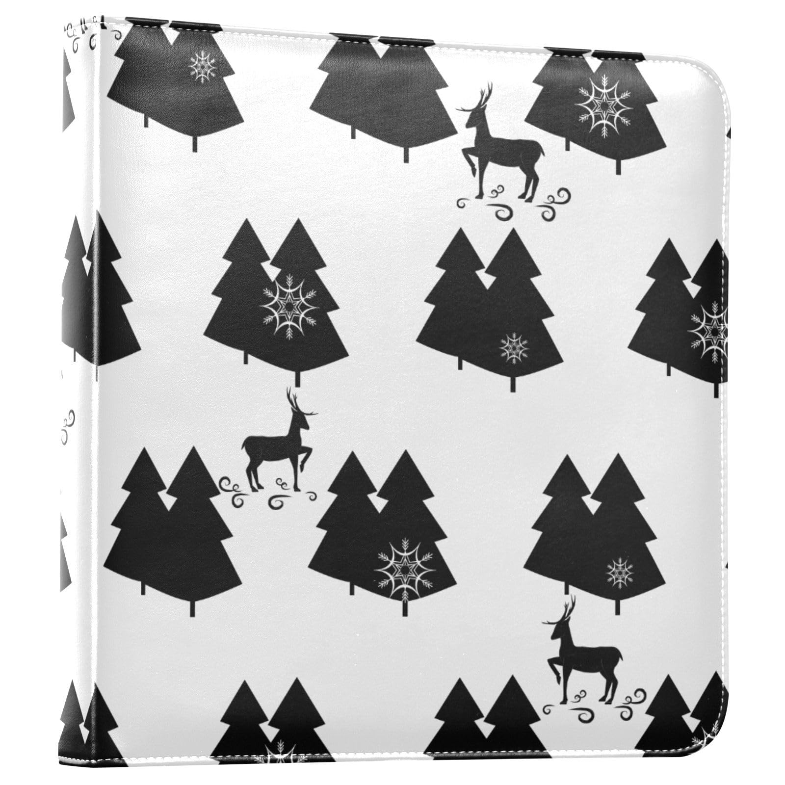 Álbum de fotos autoadhesivo con diseño de árbol de Navidad para fotos de 4 x 6, 5 x 7, 6 x 8 pulgadas, color negro