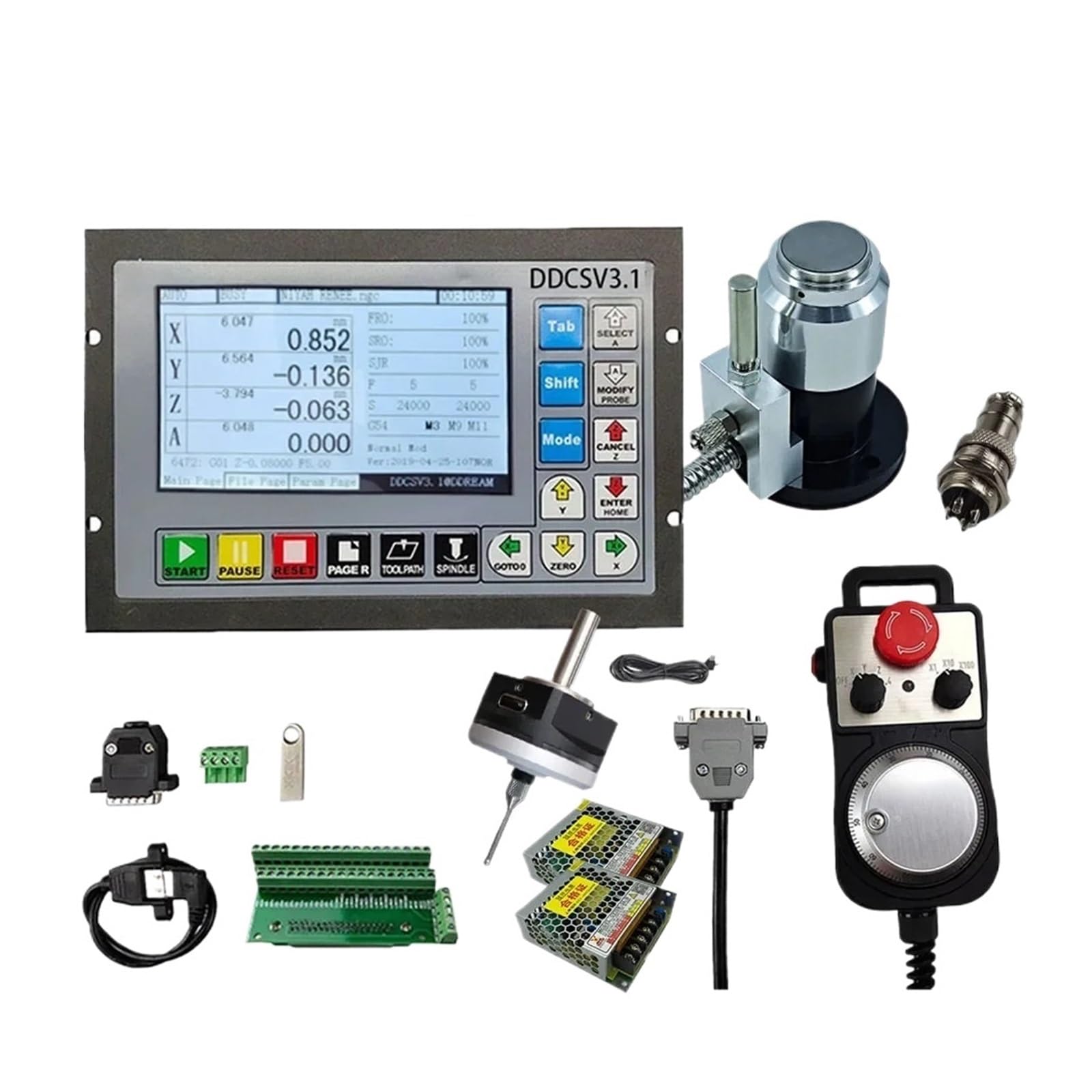 JVDDI 3 Axis 4 G Code Independent Motion Offline Cnc Controller Kit, Z Milling Tool For Engraving Machine(3AXIS-kit 1)
