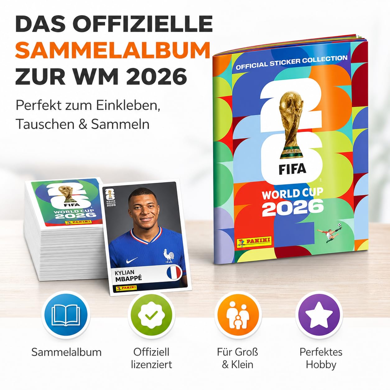 TK Gruppe Timo Klingler Panini WM 2026 XXL Set - Album & Sticker - Spielplan, Stickeralbum - zum Sammeln Fußball Weltmeisterschaft 2026 (Sammelalbum)