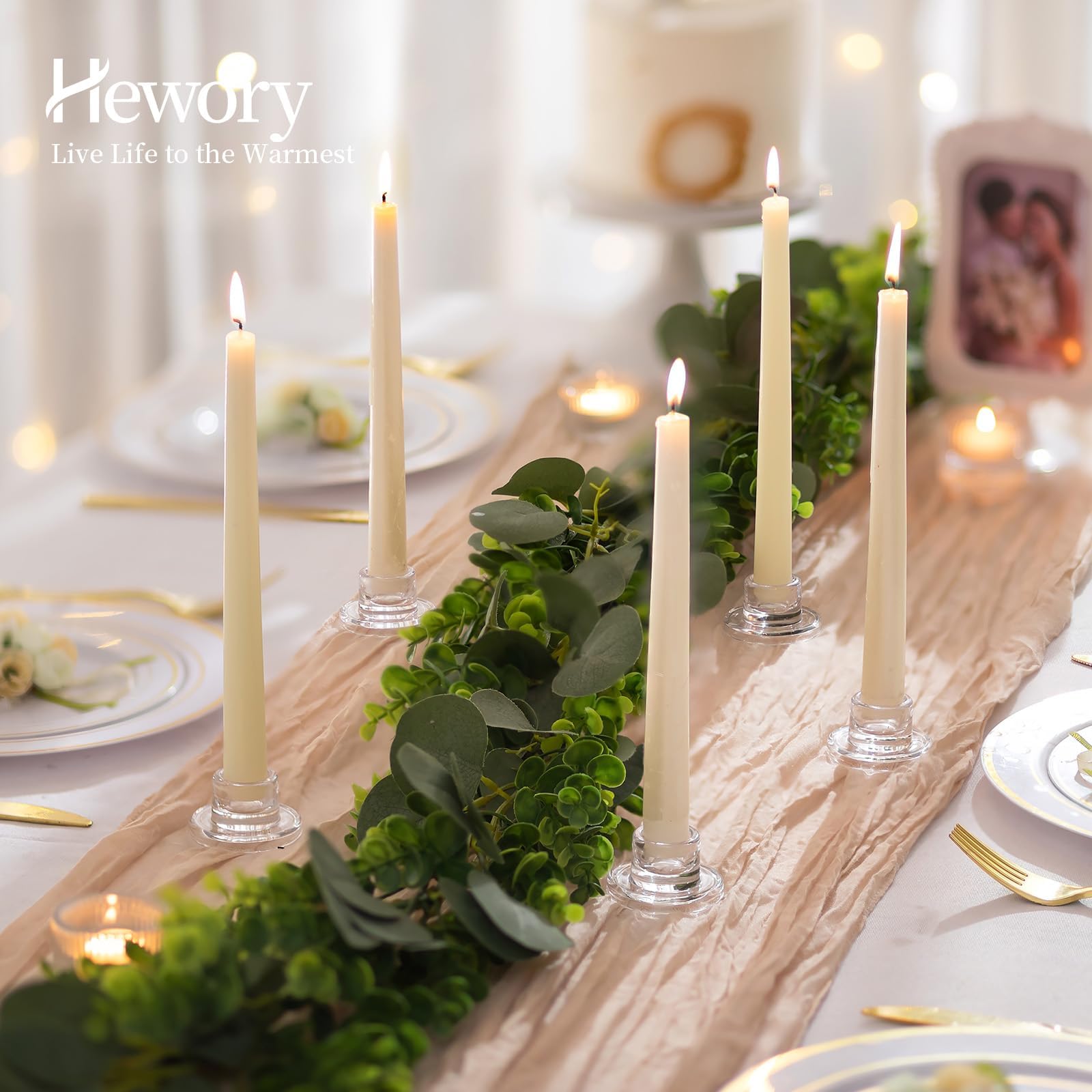 Ribbed Candle Stick Holders Hewory Clear Glass Taper Candle Holders