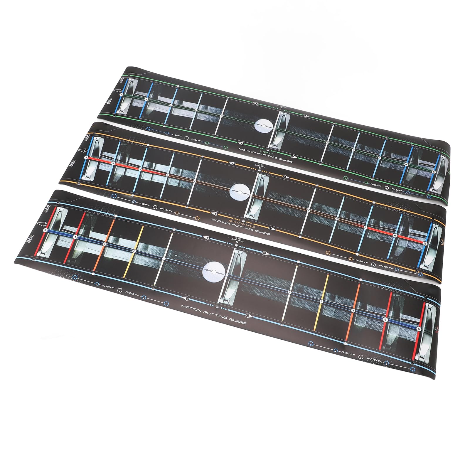 GOWENIC 3 Piezas Alfombra de Práctica de Putting de PU con Guía de