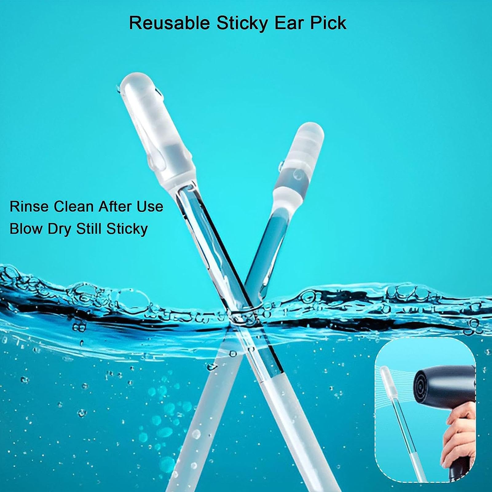Limpiador Oidos, 24 Bastoncillos Oidos Adhesivos Con Punta Blando Lavable, Ear Cleaner, Limpia Oídos Herramientas Quitar cerumen Reutilizables Para Niños Y Adultos — view 4