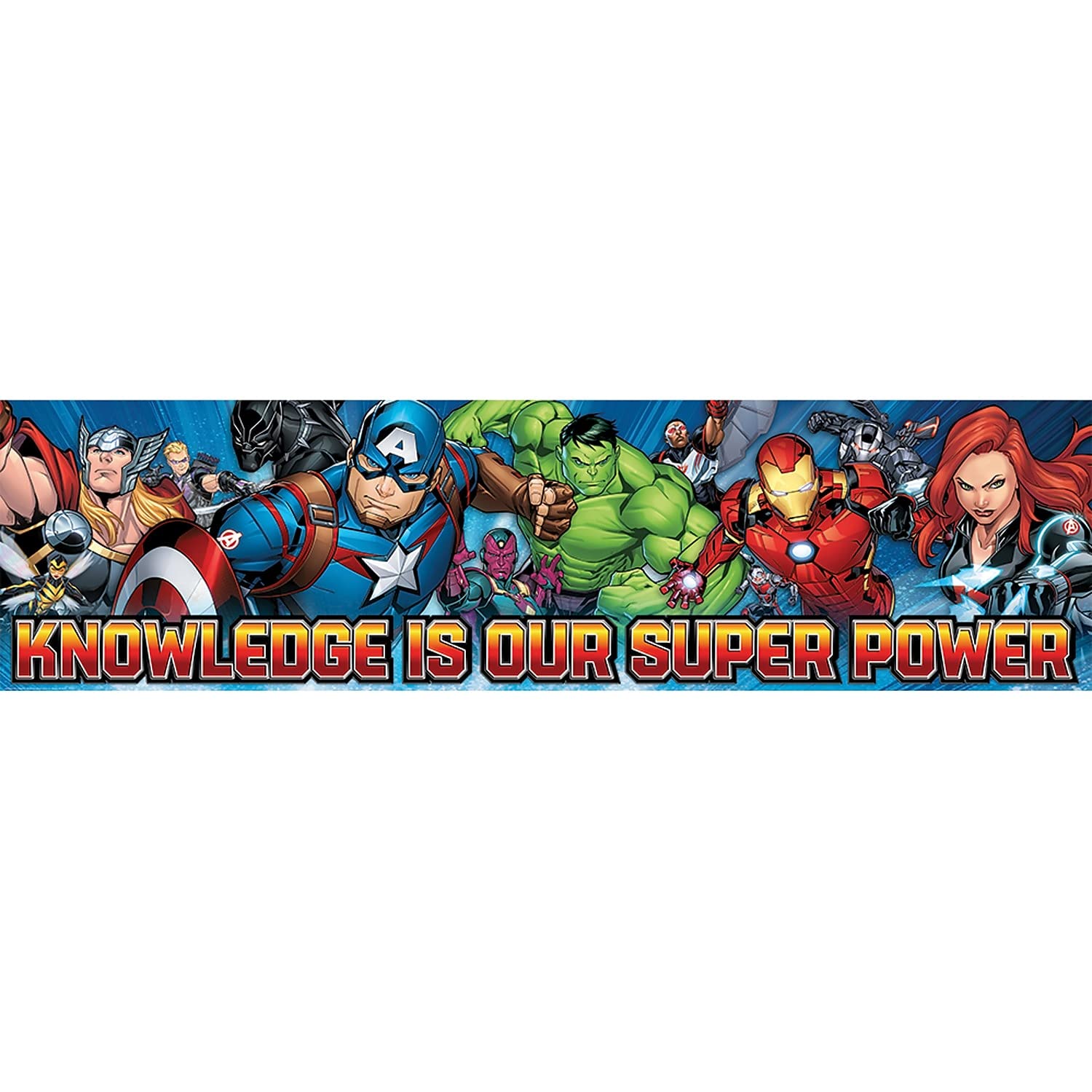 Eureka Marvel Superheroes 'Knowledge is Our Super Power' Poster and Classroom Decoration, 12'' x 45''