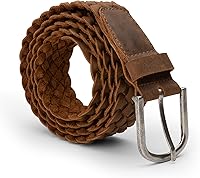 Hide & Drink Handmade Braided Men's Belt - Full Grain Leather Casual Accessory, Durable & Rustic