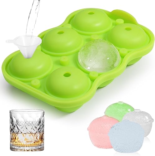 Ice Cube Trays, Silicone Round Ice Ball Maker Mold, Big Whiskey Ice Ball Maker, Apples Ice Tray Mold for Cocktails, Bourbon, Freezer, Keep Drinks
