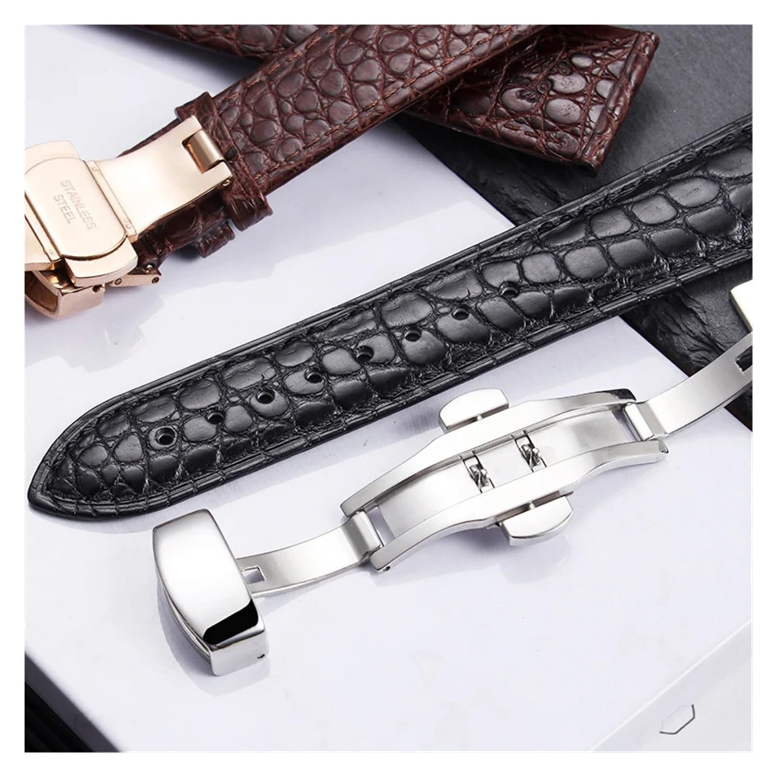 Bracelet de Montre en Cuir Double Face pour Un Usage Quotidien Et Décontracté