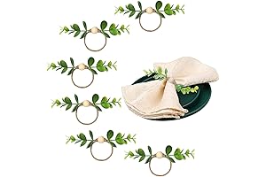 Eucalyptus Napkin Rings Set of 6 - The Perfect Spring Addition to Your Dining Table