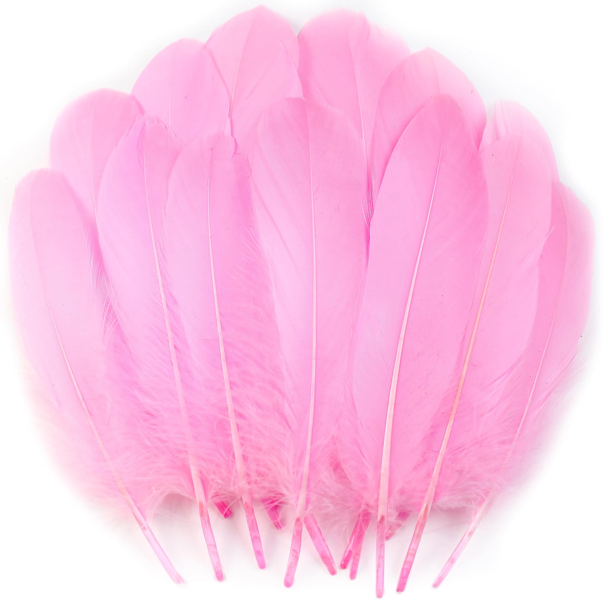 Ballinger Pink Goose Feathers for Crafts - 120Pcs 6-8inch Goose Feathers Bulk for DIY Crafts,Angel Wings,Dream Catcher and Wedding Party Decor