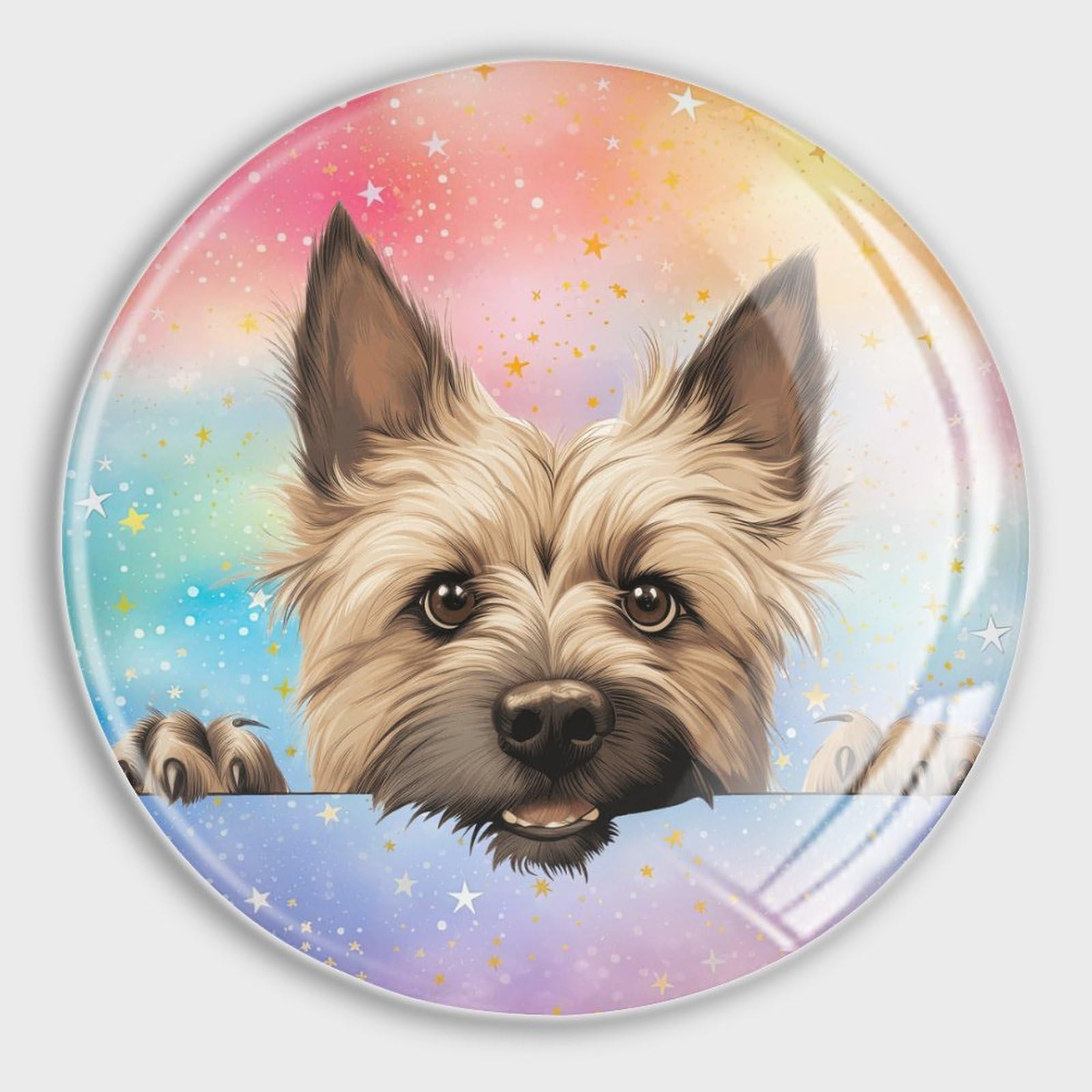 Luijorgy Style-10 Pet Dog Round Fridge Magnets, Cairn Terrier Glass Refrigerator Magnets Decoration For Refrigerator Locker Whiteboard Decorative Magnetic Board Cabinets Classroom Office Cubicle School
