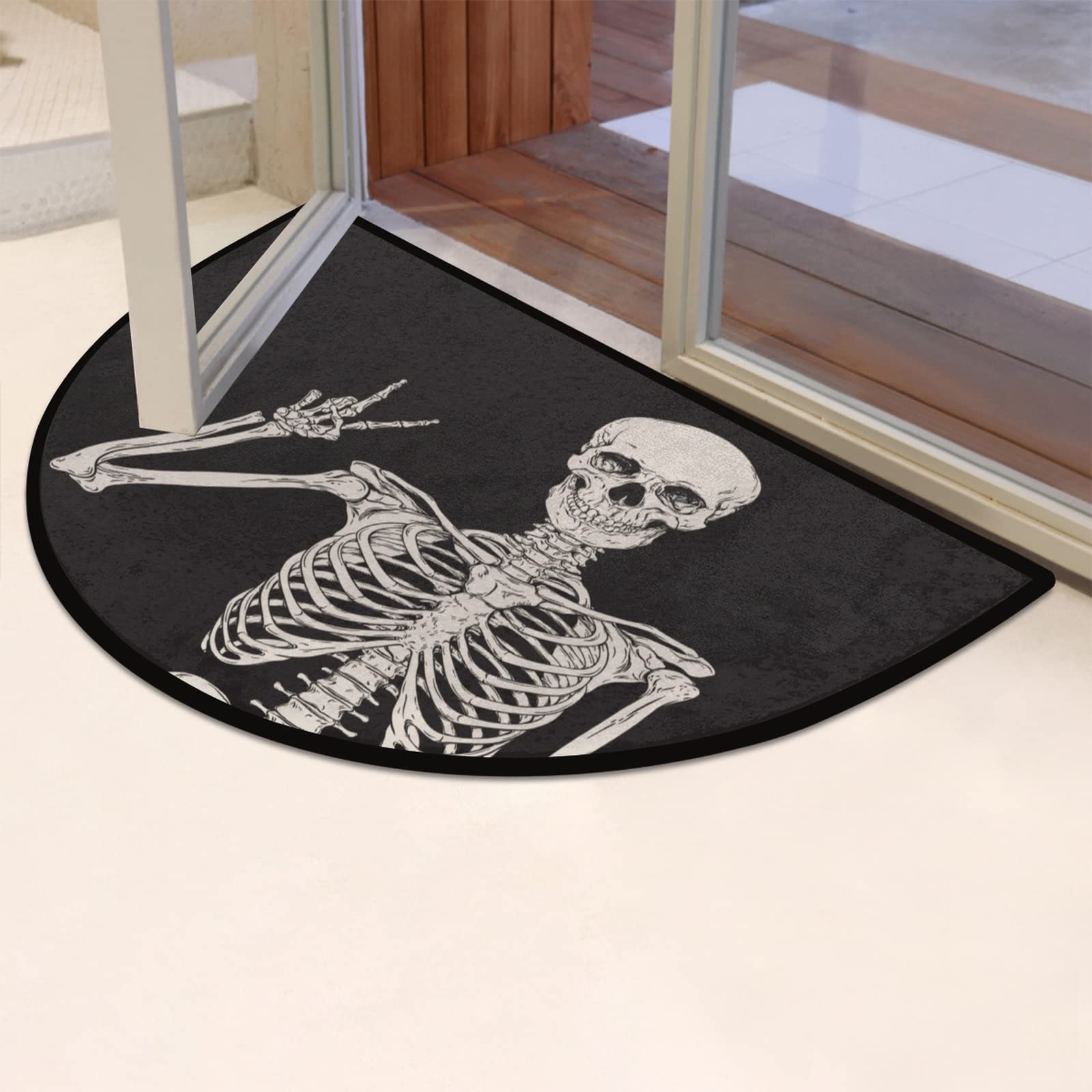 Likiyol Halloween-Läufer Teppich 50x150 Cm - Skelett-Motiv Mit Rutschfester Unterseite