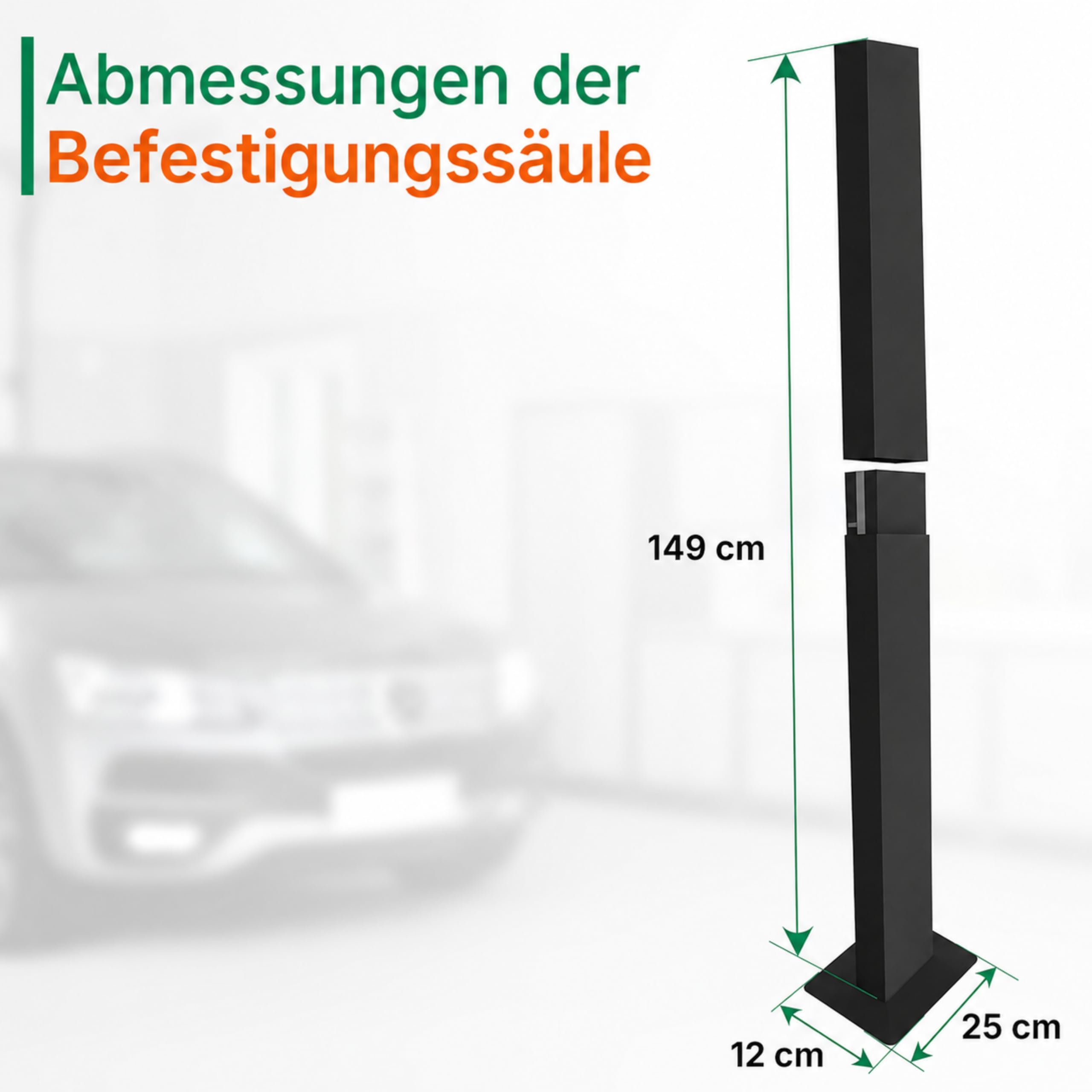 LDY Wallbox Standfuß für Myenergy Zappi V2.1, Stahl, 149 cm