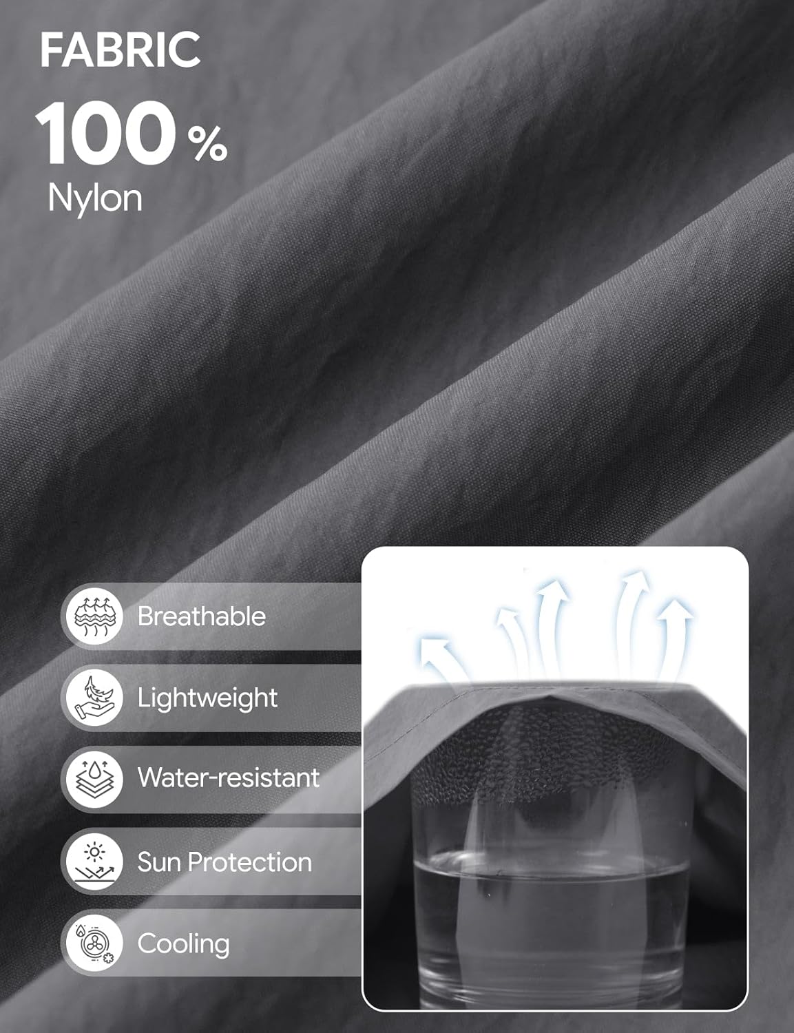 baleaf Women's Parachute Pants Lightweight Cargo Pant Quick Dry Water Resistant Baggy Wide Leg with 4 Pockets Hiking - Image 7