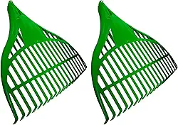 Kit 2 Vassoura Ancinho Rastelo De Jardim 20 Dentes 47cm Folhas, Gramado, Feno, Palha, Sem Cabo - Plasdoni