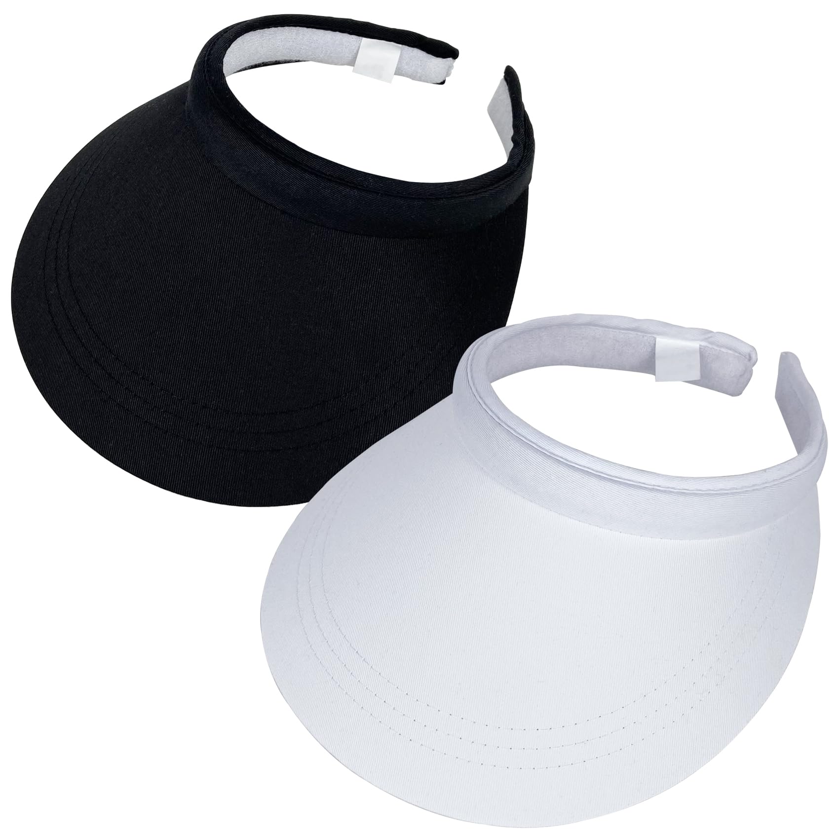 2 Pack Wide Brim Sun Visors Adjustable Clip on Summer Hats UV Protection 2 Pack Visor Women Men Sun Hat Clip On Visors Adjustable 6 3  main image 3