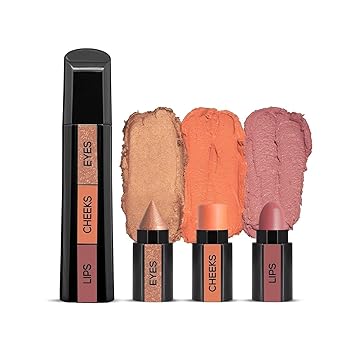 CSOK Fab Face 3 In 1 Makeup Stick Diva 4.5gm|Includes Eyeshadow, Blush & Lipstick| Infused With Vitamin E| Intense Color Payoff| Compact & Travel Friendly