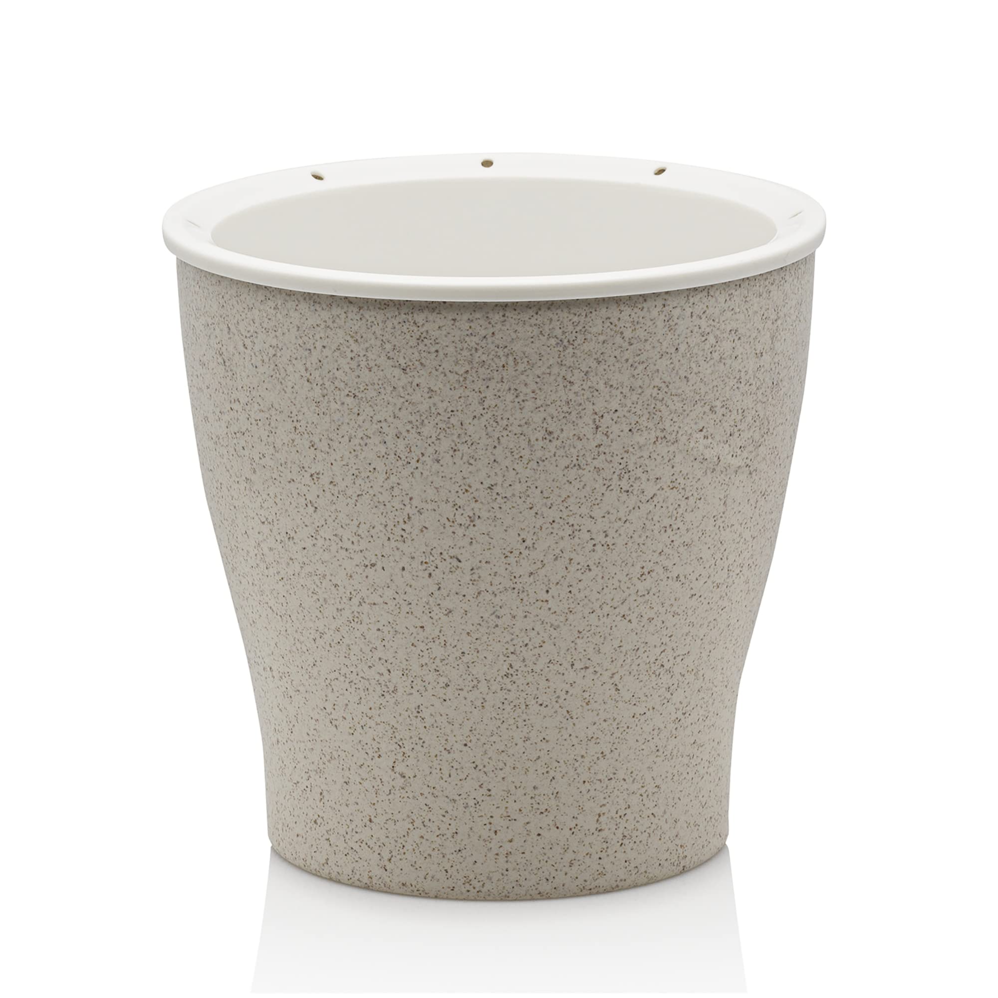 Oresteluchetta Self-watering pot for outdoor/indoor NATES MEDIUM, Beige, diameter .17,3 x H.17 cm
