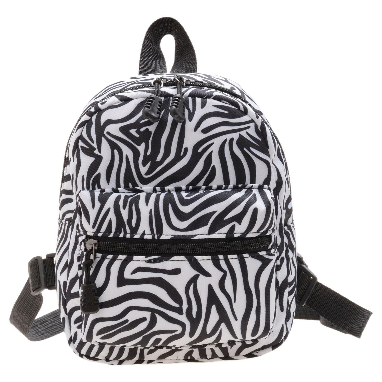 Fashion Small Backpack s Daypack Knapsacks Rucksack Handbag for Vocation Zebra-image-48