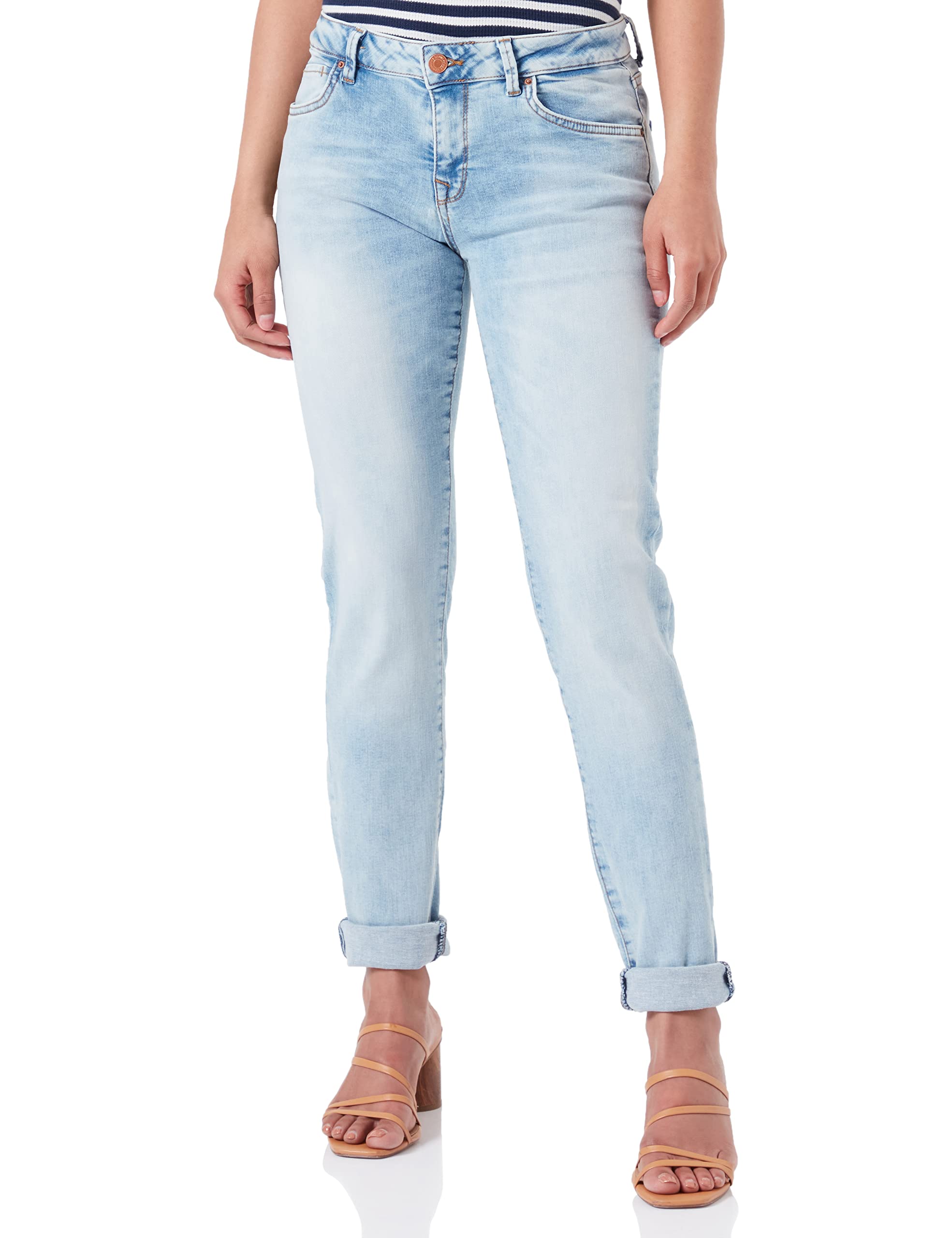 LTB Jeans Damen Jeans Nicole - Jeans Damen Skinny aus Baumwollmischung, Skinny Denim Light mit Reißverschluss Mittlere Taille - Blau