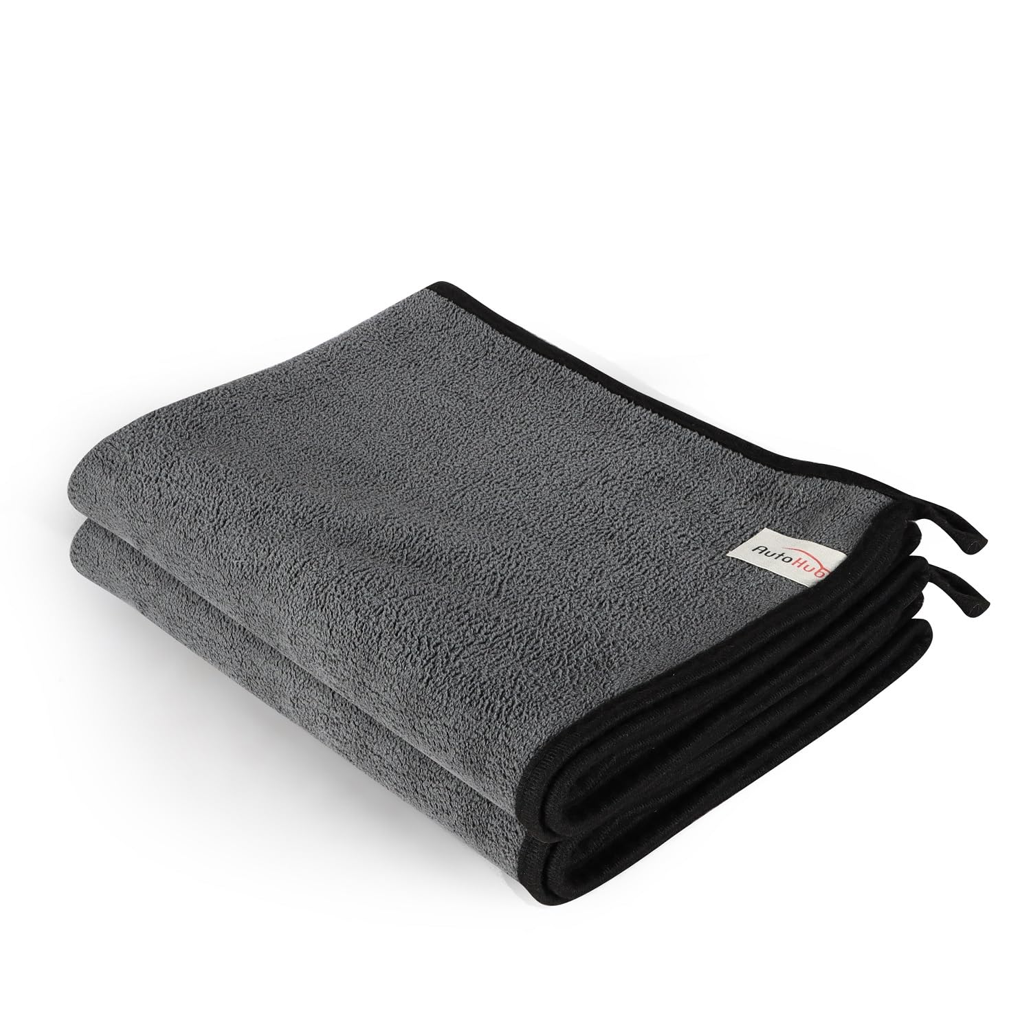 Auto Hub Big Size 90 X 60cm Microfiber Cloth - Ultra Soft Suede Edges & Dual Sided - Lint & Streak Free Cleaning Cloth - Multipurpose Wash Cloth for Car Drying - 2pc, Grey